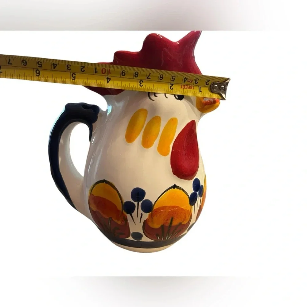 Sicilian Rooster Pitcher Hand Painted Italian Potter